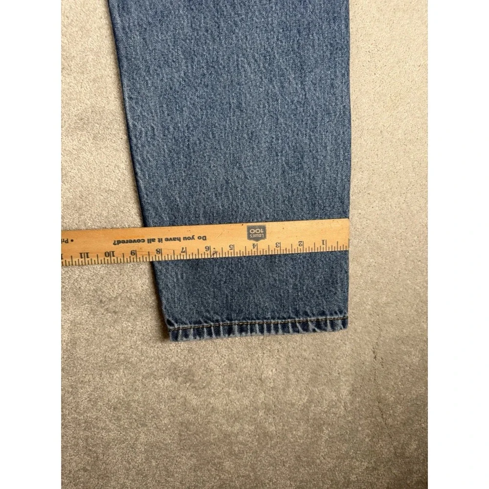 Levis 505 Men 36x30 Blue Medium Wash Straight Fit Denim Classic Dad Jeans Work